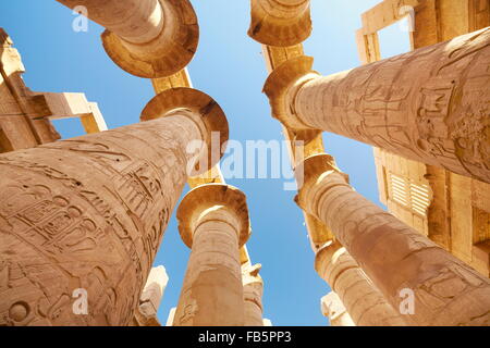 Säulenhalle im Karnak-Tempel, Karnak, Ägypten Stockfoto