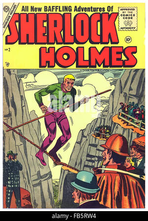 "Alle neuen rätselhaften Abenteuer des Sherlock Holmes' Charlton Comics 1955, Comic-Adaption, wo Sherlock wird in New York City verlegt. Nur 2 Fragen wurden überhaupt produziert (siehe FB42KP für Frage 1). Stockfoto