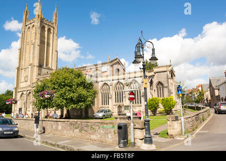 Die Pfarrei Kirche von St. Cuthbert in Wells, Somerset, Großbritannien Stockfoto