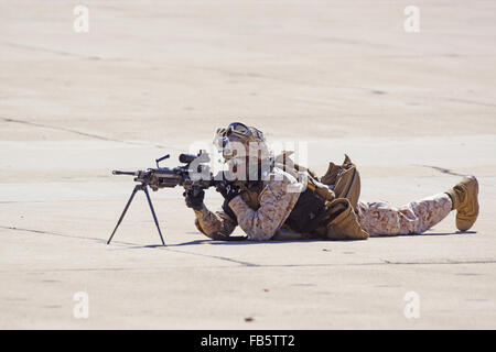 Soldaten aus dem ersten U.S. Marines im 2014 Miramar Air Show in San Diego, Kalifornien Stockfoto