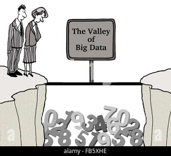 Geschäftliche Cartoon über big Data.  Tal von big Data. Stockfoto