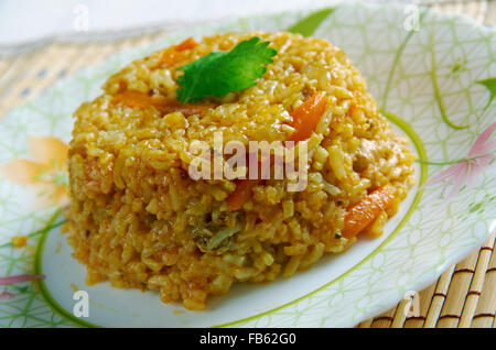 Khushka Rice - Reisgericht in erster Linie südasiatischer Herkunft gemacht mit Gewürzen, Reis Stockfoto