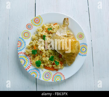 Chicken Dum Biryani - Dum-Biryani Hyderabad. Indische Küche Stockfoto