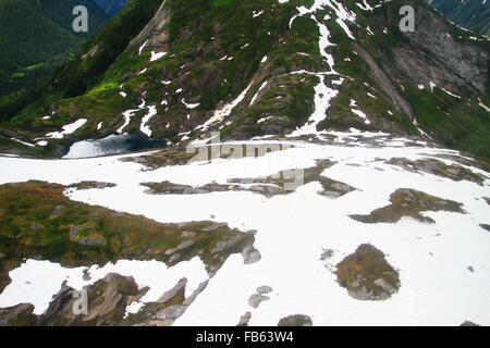 Aerial Landschaft bei einem Rundflug von Bergen in der schönen Misty Fjords in der Nähe von Ketchikan, Alaska Stockfoto