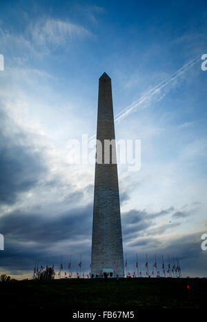 Dramatische Himmel über dem Washington Monument Stockfoto