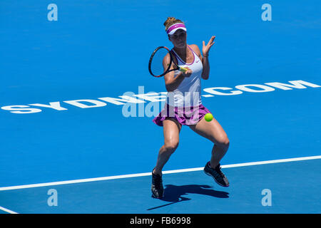 Sydney, Australien. 11. Januar 2016. Elina Svitolina (UKR) in Aktion gegen Angelique Kerber (GER) während ihre Frauen Singles match am 2. Tag bei Apia International Sydney. Bildnachweis: Action Plus Sport Bilder/Alamy Live News Stockfoto