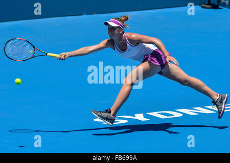 Sydney, Australien. 11. Januar 2016. Elina Svitolina (UKR) in Aktion gegen Angelique Kerber (GER) während ihre Frauen Singles match am 2. Tag bei Apia International Sydney. Bildnachweis: Action Plus Sport Bilder/Alamy Live News Stockfoto