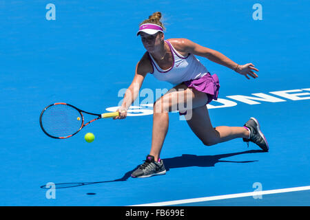 Sydney, Australien. 11. Januar 2016. Elina Svitolina (UKR) in Aktion gegen Angelique Kerber (GER) während ihre Frauen Singles match am 2. Tag bei Apia International Sydney. Bildnachweis: Action Plus Sport Bilder/Alamy Live News Stockfoto