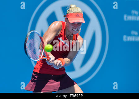 Sydney, Australien. 11. Januar 2016. Angelique Kerber (GER) in Aktion gegen Elina Svitolina (UKR) während ihre Frauen Singles match am 2. Tag bei Apia International Sydney. Bildnachweis: Action Plus Sport Bilder/Alamy Live News Stockfoto