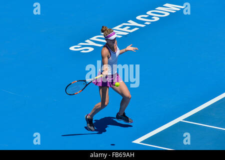 Sydney, Australien. 11. Januar 2016. Elina Svitolina (UKR) in Aktion gegen Angelique Kerber (GER) während ihre Frauen Singles match am 2. Tag bei Apia International Sydney. Bildnachweis: Action Plus Sport Bilder/Alamy Live News Stockfoto