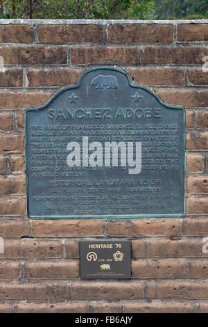 SANCHEZ ADOBE die Heimat von Francisco Sanchez (B. 1805, D. 1862). Alcalde von San Francisco und Commandante der Miliz Stockfoto