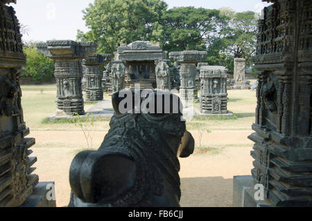 Nandi Bull, Ramappa Tempel, Warangal, Telangana, Indien Stockfoto