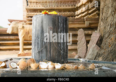 Shivlinga, Ramappa Tempel. Auch bekannt als der Ramalingeswara Tempel, Palampet, Telangana, Indien Stockfoto