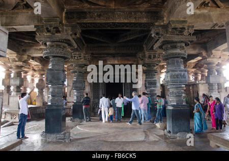 Innenansicht, Ramappa Tempel, Palampet, Warangal, Telangana, Indien Stockfoto