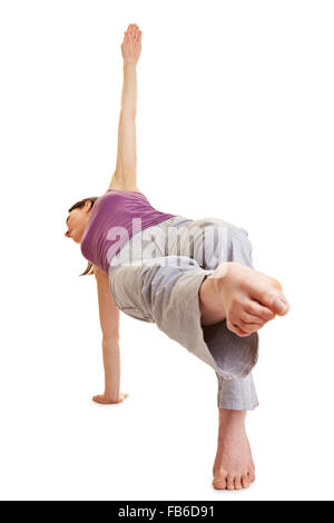 Sportliche junge Frau mit Körperspannung Fitness-Übungen Stockfoto