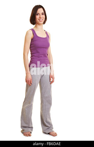 Junge schlanke sportliche Frau in Sportbekleidung Stockfoto