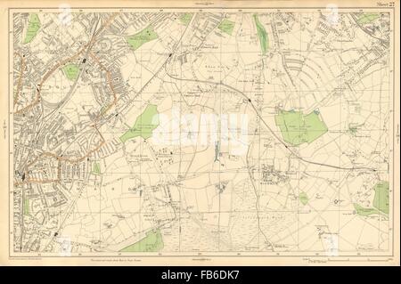 Croydon:Beckenham, Woodside, W Wickham, Elmers End,Norwood,Hayes(Bacon), c1911 Karte Stockfoto