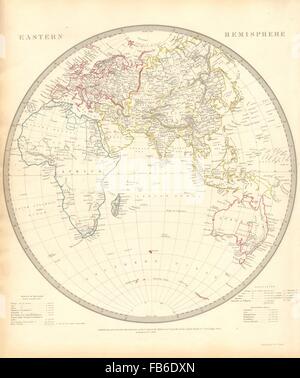 ÖSTLICHE Hemisphäre: Europa-Afrika-Asien-Australien. SDUK, 1848 Antike Landkarte Stockfoto