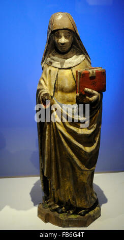 Heilige Birgitta von Schweden (1303-1373). Holzfigur. Herkunft unbekannt. Mittelalterlichen Museum. Stockholm. Schweden. Stockfoto