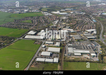 Eine Luftaufnahme des Lowmoor Business Park in Sutton in Ashfield, Nottinghamshire Stockfoto