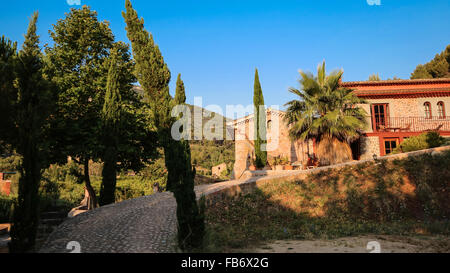 Balearen Mittelmeer Finca, Architektur von Mallorca. Stockfoto