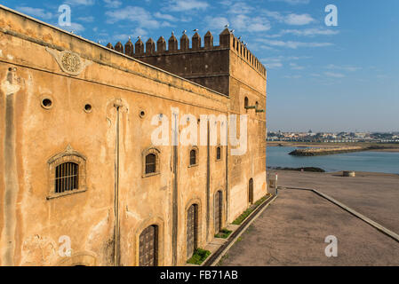 Festung Kasbah des Flusses Udayas und Bou Regreg. Diese Kasbah ist eine kleine befestigte Anlage und ein Symbol für die Almohaden. Rabat. Stockfoto