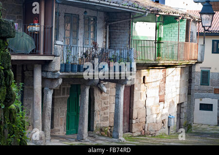 Ansicht der alten in Ribadavia Häusern. Galizien. Spanien. Stockfoto