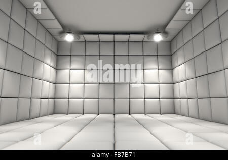 Eine weiße Gummizelle in einer psychiatrischen Klinik Stockfoto