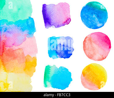 bunte Aquarell set Stockfoto