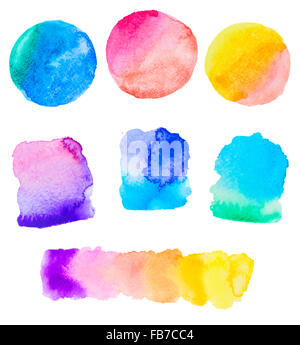 bunte Aquarell set Stockfoto