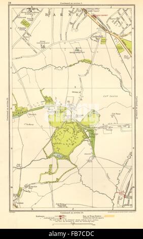 HIGH BARNET/CHIPPING BARNET: Totterige, Woodside Park Underhill, 1923-Karte Stockfoto
