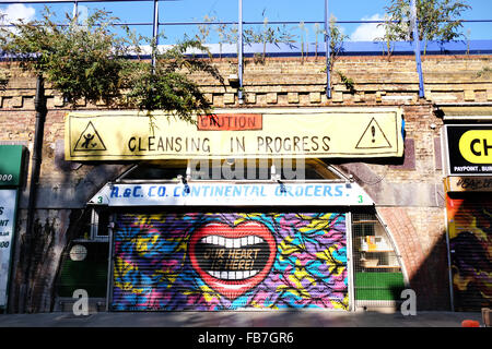 Speichern Sie Brixton-Kampagne von Gentrifizierung und die Räumung der Geschäfte von Network Rail South London Stockfoto