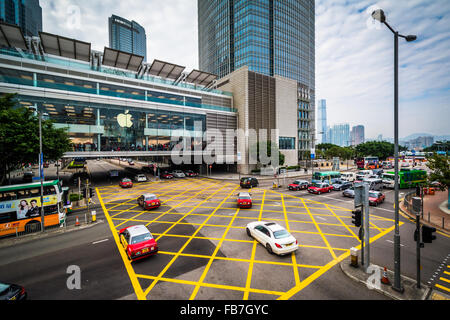 Großen Kreuzung auf die International Financial Center in Hong Kong, Hong Kong. Stockfoto