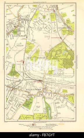 BECKENHAM: Bellingham, untere Sydenham, Southend, Clock House, 1923 Vintage Karte Stockfoto