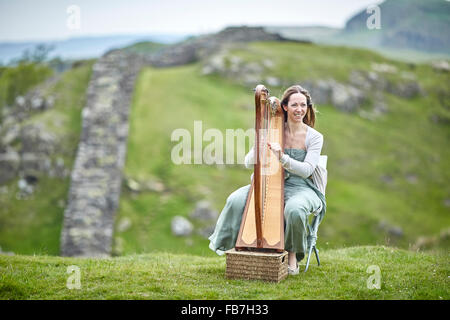 BBC Music Day "für die Liebe zur Musik" Hadrianswall Sound 2015 in Cumbria und Northumberland Gilsland sound Festival Attr Stockfoto