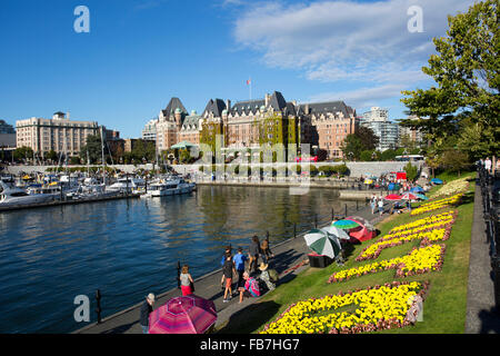 Nordamerika, Kanada, British Columbia, Vancouver Island, Victoria, Empress Hotel, Hafen Stockfoto