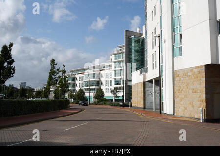 Ozean erreichen - modernes Wohnen Wohnungen in Cardiff Bay Wales Stockfoto