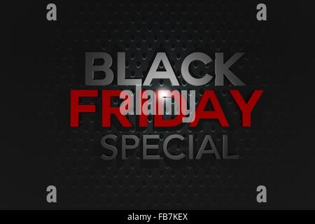 Black Friday besondere 3D Banner Illustration. Black Friday Verkauf Konzept. Stockfoto