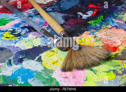 Kunst-tools Satz, Pinsel Stockfoto