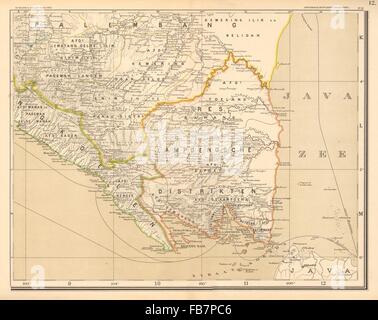 Niederländisch-OSTINDIEN: Indonesien: SUMATRA. Lampung Bengkulu. DORNSEIFFEN, 1892-Karte Stockfoto