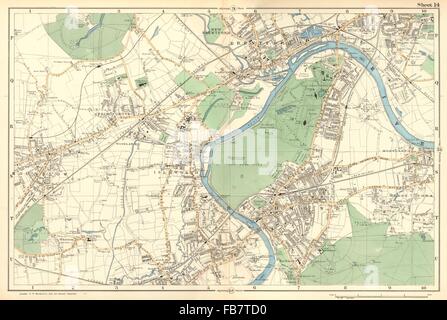 RICHMOND / Isleworth, Brentford, Frühling Grove,Mortlake.BACON, HOUNSLOW:Kew, 1902 Karte Stockfoto