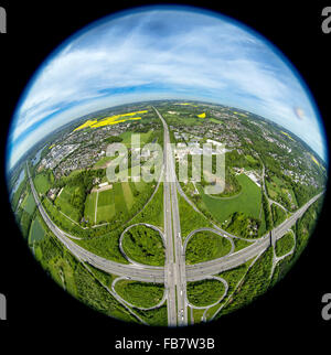 Fisheye, Autobahnkreuz Hilden Mit Blick Auf Erkrath, A46 Und A3 ...