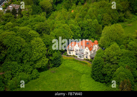 Luftaufnahme, Bayer Villa Entwürfen des Berliner Architekten Heinrich Kayser und Karl von Großheim, die zentrale Achse Stockfoto