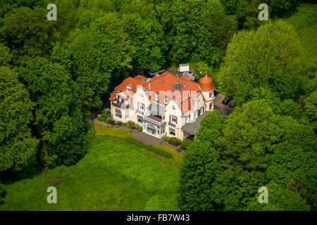 Luftaufnahme, Bayer Villa Entwürfen des Berliner Architekten Heinrich Kayser und Karl von Großheim, die zentrale Achse Stockfoto