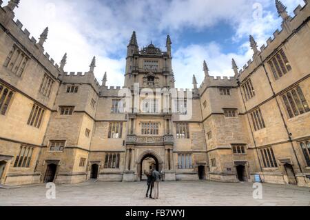 Hof, University of Oxford Bodleian Bibliothek Stockfoto