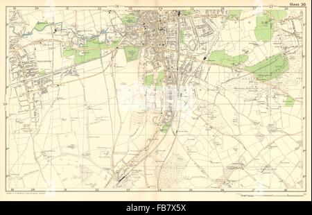 SOUTH CROYDON: Carshalton,Wallington,Waddon,Beddington,Purley.BACON, 1902 Karte Stockfoto