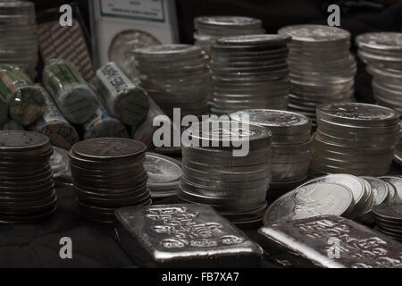 Silber Stapel Stockfoto