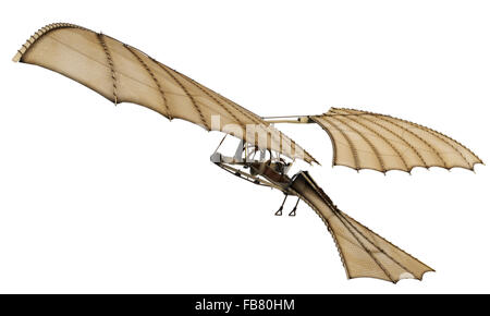Da Vinci Flyingmachine Orthoptere 3D-Konzept. Stockfoto