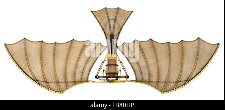 Da Vinci Flyingmachine Orthoptere 3D-Konzept. Stockfoto
