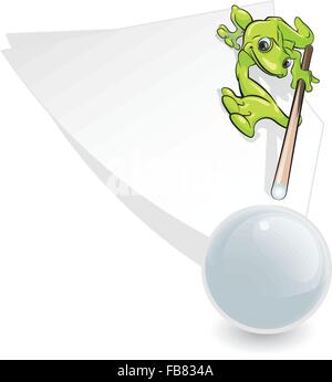 Eine Vektor-Illustration ein Gecko Billard spielen. Das Papier ist für Ihren eigenen Entwurf. Stock Vektor